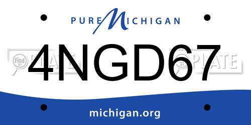 4NGD67 Michigan License Plate