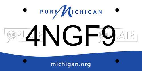 4NGF9 Michigan License Plate