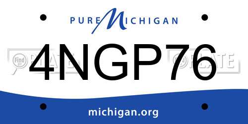 4NGP76 Michigan License Plate