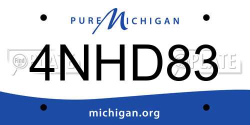 4NHD83 Michigan License Plate