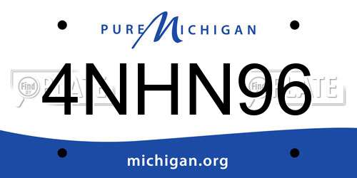 4NHN96 Michigan License Plate