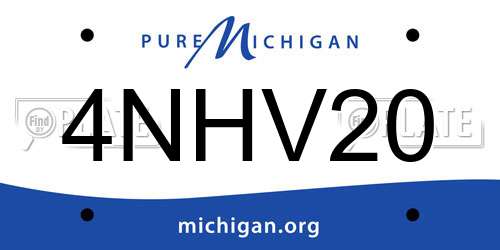 4NHV20 Michigan License Plate