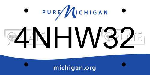 4NHW32 Michigan License Plate