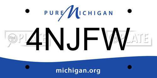 4NJFW Michigan License Plate