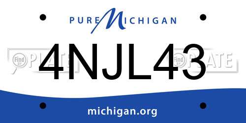 4NJL43 Michigan License Plate