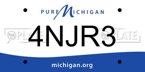 4NJR3 Michigan License Plate