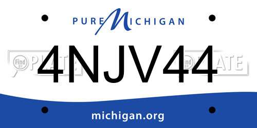 4NJV44 Michigan License Plate
