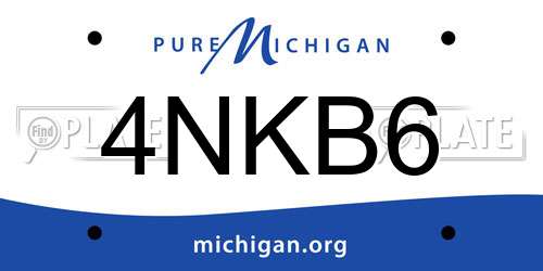4NKB6 Michigan License Plate