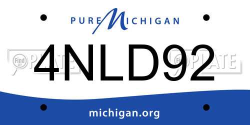 4NLD92 Michigan License Plate