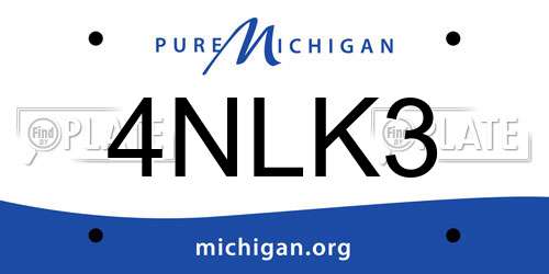 4NLK3 Michigan License Plate