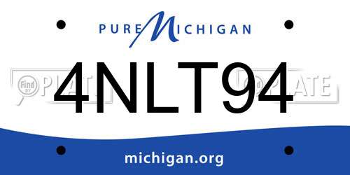 4NLT94 Michigan License Plate