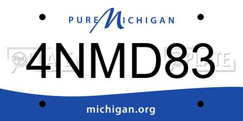 4NMD83 Michigan License Plate