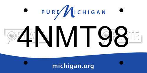 4NMT98 Michigan License Plate