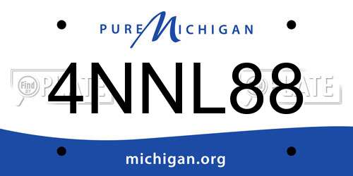 4NNL88 Michigan License Plate