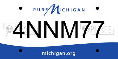 4NNM77 Michigan License Plate