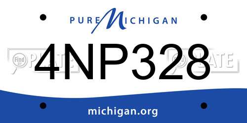 4NP328 Michigan License Plate