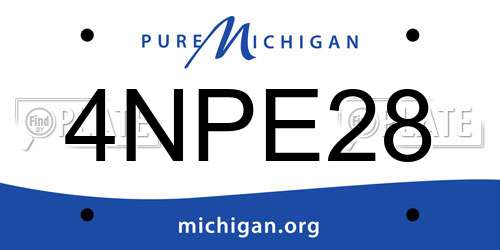 4NPE28 Michigan License Plate