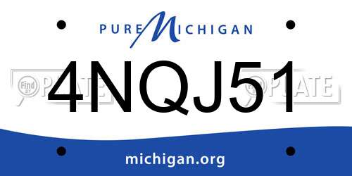 4NQJ51 Michigan License Plate