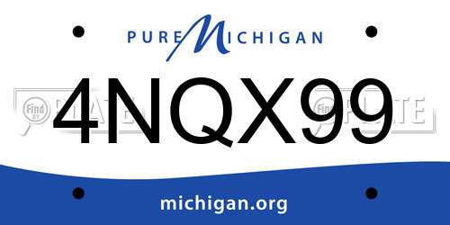 4NQX99 Michigan License Plate