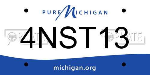 4NST13 Michigan License Plate