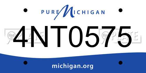 4NT0575 Michigan License Plate
