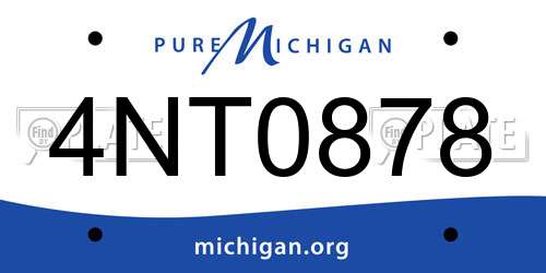 4NT0878 Michigan License Plate