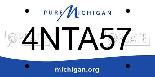 4NTA57 Michigan License Plate