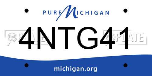4NTG41 Michigan License Plate
