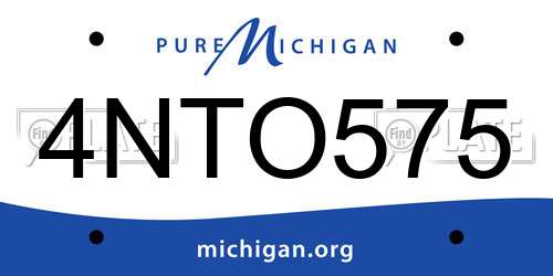 4NTO575 Michigan License Plate