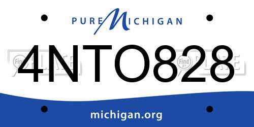 4NTO828 Michigan License Plate