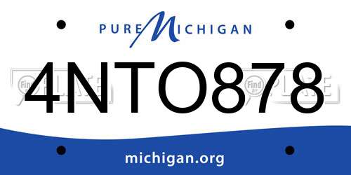 4NTO878 Michigan License Plate