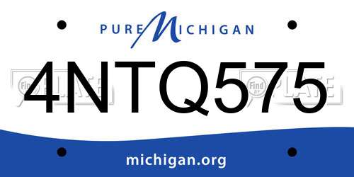 4NTQ575 Michigan License Plate