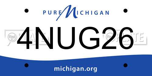4NUG26 Michigan License Plate
