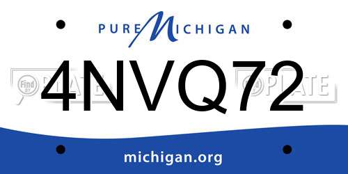 4NVQ72 Michigan License Plate