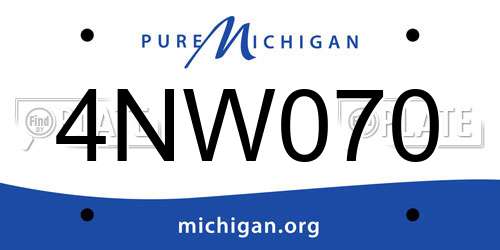4NW070 Michigan License Plate