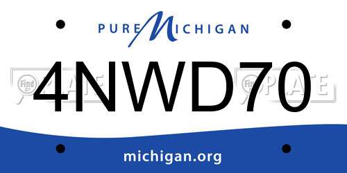 4NWD70 Michigan License Plate