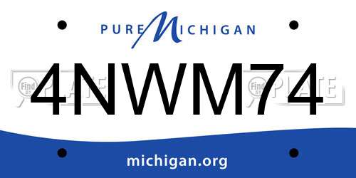4NWM74 Michigan License Plate