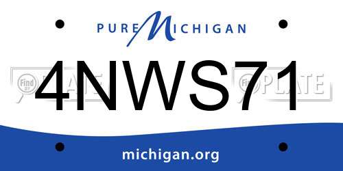 4NWS71 Michigan License Plate