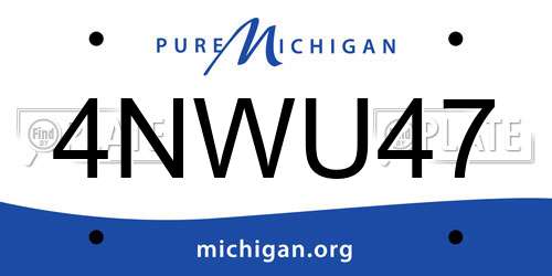 4NWU47 Michigan License Plate