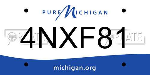 4NXF81 Michigan License Plate