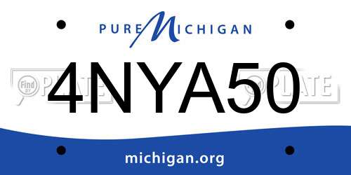 4NYA50 Michigan License Plate