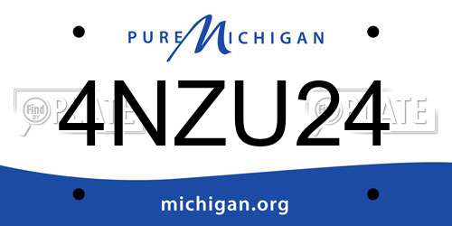 4NZU24 Michigan License Plate