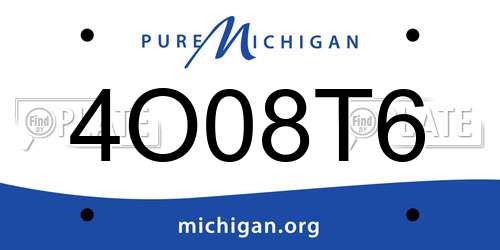 4O08T6 Michigan License Plate