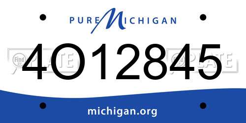 4O12845 Michigan License Plate