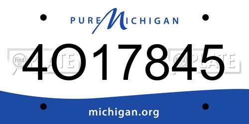 4O17845 Michigan License Plate