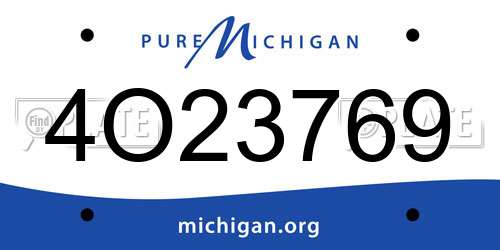 4O23769 Michigan License Plate