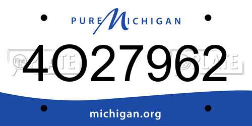 4O27962 Michigan License Plate