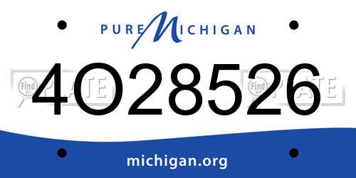 4O28526 Michigan License Plate