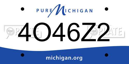 4O46Z2 Michigan License Plate