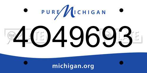 4O49693 Michigan License Plate